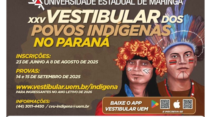 Inscrições para o Vestibular dos Povos Indígenas iniciam no dia 23 de junho Foto: UEM